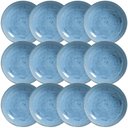 Ver imagem 1 de Kit 12 Pratos Fundos 830ml Cerâmica Azul Linhas Breeze 22,5cm Mesa Jantar Porto Brasil
