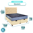 Ver imagem 3 de Cama Box Bau + Colchão Queen Molas Ensacadas Petrus Paropas + Cabeceira Estofada