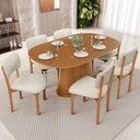 Ver imagem 2 de Mesa para Sala de Jantar Valência com 06 Cadeiras Sala de Jantar Dara L02 Linho Champagne - Lyam Dec