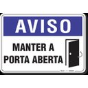 Ver imagem 1 de Placa Aviso Manter A Porta Aberta