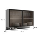 Ver imagem 2 de Armário Aéreo Miami 120cm 2 Portas MDP com Porta de Vidro Cinza Titânio Móveis Carraro