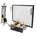 Ver imagem 1 de Kit Lareira Tela 60x40 Grelha e Acessorio Argola Pequeno Ferro