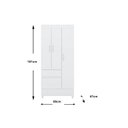 Ver imagem 3 de Guarda Roupa Solteiro 3 Portas e 2 Gavetas Wind Branco/Rosa - Demóbile