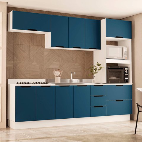 Armário de Cozinha Modulada Completa 5 Peças 270cm sem Tampo 250061 Meena Politorno Móveis