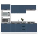 Ver imagem 3 de Armário de Cozinha Modulada Completa 5 Peças 270cm sem Tampo 250061 Meena Politorno Móveis