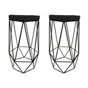 Ver imagem 1 de Kit Com 2 Banquetas Hexagonal Aramado Preto Suede Preto Combo Stock Suede Preta