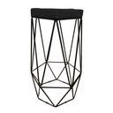 Ver imagem 2 de Kit Com 2 Banquetas Hexagonal Aramado Preto Suede Preto Combo Stock Suede Preta