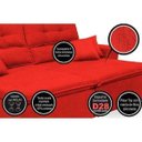Ver imagem 4 de Sofá Cairo 3,12M Retrátil e Reclinável com Molas No Assento e 4 Almofadas Tecido Suede