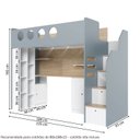 Ver imagem 4 de Cama Alta Office com Armários Baixos Star Maker Casatema MadeiraOriginals Azul/Itapoã
