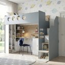 Ver imagem 2 de Cama Alta Office com Armários Baixos Star Maker Casatema MadeiraOriginals Azul/Itapoã