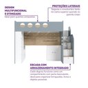 Ver imagem 7 de Cama Alta Office com Armários Baixos Star Maker Casatema MadeiraOriginals Azul/Itapoã