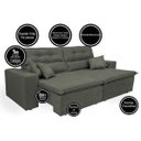 Ver imagem 3 de Sofá Cairo 2.92M Retrátil e Reclinável com Molas No Assento e 4 Almofadas Tecido Suede