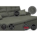 Ver imagem 4 de Sofá Cairo 2.92M Retrátil e Reclinável com Molas No Assento e 4 Almofadas Tecido Suede