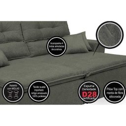 Sofá Cairo 2.92M Retrátil e Reclinável com Molas No Assento e 4 Almofadas Tecido Suede - 4