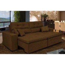 Sofá Cairo 1.82M Retrátil e Reclinável com Molas No Assento e 4 Almofadas Tecido Suede - 1 Sofá Cairo 1.82M Retrátil e Reclinável com Molas No Assento e 4 Almofadas Tecido Suede - 1