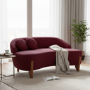 Ver imagem 2 de Namoradeira Sofá Feijão Moscou 150cm Orgânica Suede Marsala