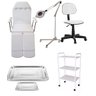 Kit Cadeira de Podologia Branco Carrinho Exaustor com Tripé Mocho e Brinde Fiscomed Kit para Podolog - 1