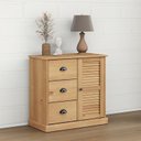 Ver imagem 1 de Buffet 1 Portas 3 Gavetas em Madeira de Pinus Bege/Cera