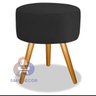 Puff Redondo Pés Palito Preto SMF DECOR - 1