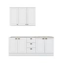 Ver imagem 7 de Kit de Cozinha Modulada 4 Peças Americana (1 Aéreo. 2 Balcões, 1 Complemento) Branco - Henn