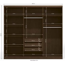 Guarda-Roupa 6 Portas e Espelho Kappesberg - Jacarandá/Preto - 4