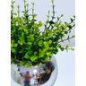 Arranjo de Folhagem Verde Artificial no Vaso Prata Grande - 3