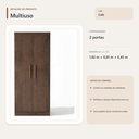 Ver imagem 5 de Armário Multiuso 2 Portas com Prateleiras Café Formimóveis