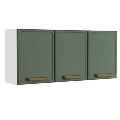 Armário Aéreo P/ Cozinha Bella C/ 3 Portas 120cm Verde - Bertolini
