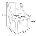 Ver imagem 4 de Kit 10 Cadeiras Estofadas para Sala de Jantar Base Fixa de Madeira Castanho Lia Suede Bege - Ibiza