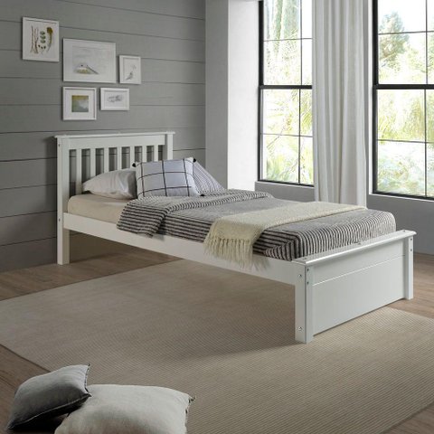 Cama Solteiro Inglesa Peseira Fechada Mv Branco