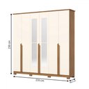 Ver imagem 4 de Guarda-roupa Casal Andréas 6 Portas 6 Gavetas Nature/off White - Henn