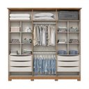 Ver imagem 3 de Guarda-roupa Casal Andréas 6 Portas 6 Gavetas Nature/off White - Henn
