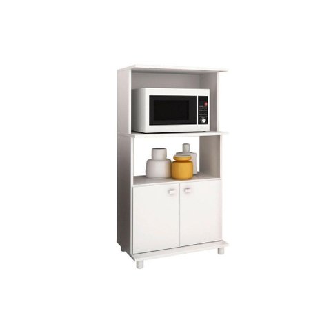 Balcão Lavanderia Multiuso Bl-3301 C- 2 Portas e 2 Nichos 60cm Branco - Tecno Mobili