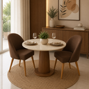 Ver imagem 1 de Kit 2 Cadeiras de Jantar Lua Sala Cozinha Moderna - Unitalle Estofados:Marrom