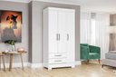 Ver imagem 3 de Guarda Roupa 3 Portas 2 Gavetas com Pés Branco - Briz