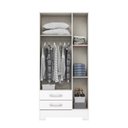 Ver imagem 2 de Guarda Roupa 3 Portas 2 Gavetas com Pés Branco - Briz