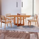 Ver imagem 1 de Mesa 120cm Laminado Barril com 4 Cadeiras Moderna Mobília Brisa Imbuia Naturale
