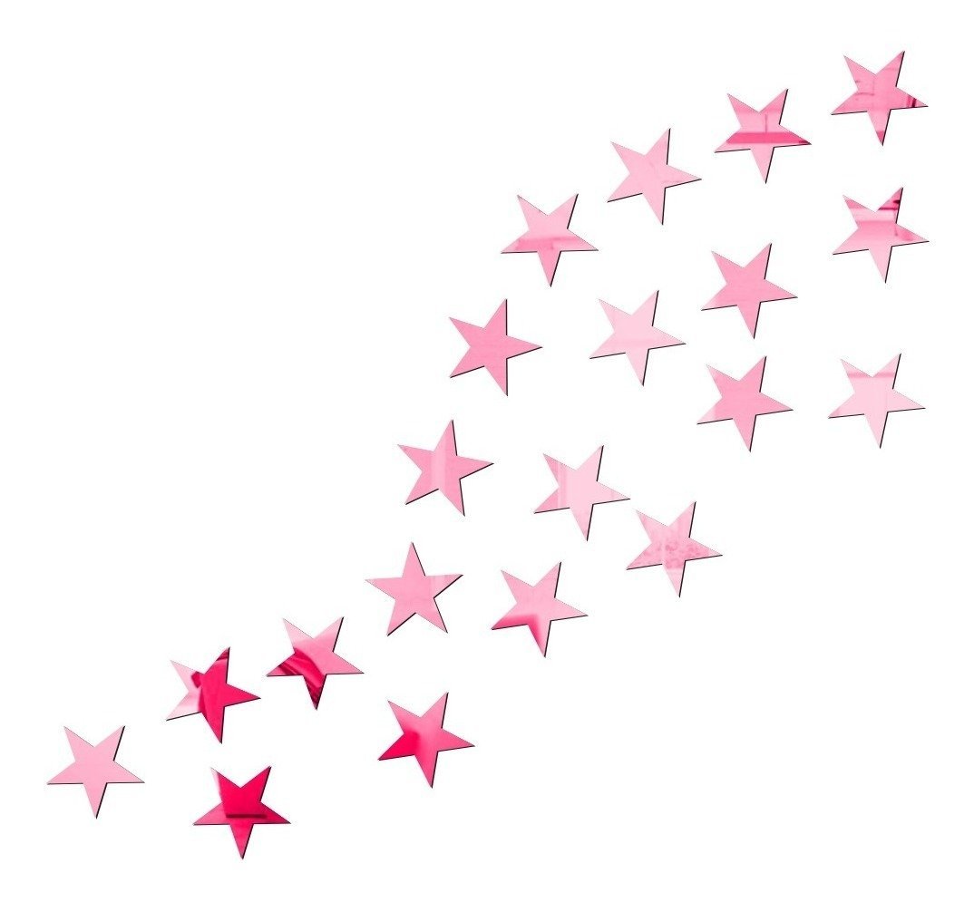 Espelho Decorativo Estrelas Rose em Acrílico Parede 20 Peças - 4