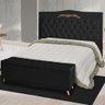 Kit Cabeceira de Cama Box e Calçadeira Baú Madri Casal 140 Cm Suede Preto do Lar Móveis e Decora - 2