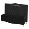 Kit Cabeceira de Cama Box e Calçadeira Baú Madri Casal 140 Cm Suede Preto do Lar Móveis e Decora - 1
