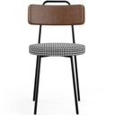 Ver imagem 6 de Kit 04 Cadeiras Decorativas Estofada Sala Jantar Barcelona L02 Couríssimo Marrom Pied Poule - Lyam L
