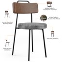 Ver imagem 4 de Kit 04 Cadeiras Decorativas Estofada Sala Jantar Barcelona L02 Couríssimo Marrom Pied Poule - Lyam L