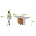 Ver imagem 2 de Conjunto Sala de Jantar Mesa Astrid 160 Tampo Vidro Maxi Off com 6 Cadeiras Luar - Lopas Amendoa Cle