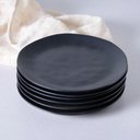 Ver imagem 4 de Jogo 6 Pratos Rasos Orgânicos Preto 26,5cm Cerâmica Stoneware Sushi Sashimi Porto Brasil