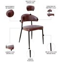 Ver imagem 3 de Cadeira de Jantar Estofada Kit 8 Chloe M25 Sintético Café - Mpozenato
