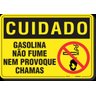 PLACA CUIDADO GASOLINA NÃO FUME NEM PROVOQUE CHAMAS - 1