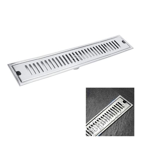 Ralo Linear Inox 50cm Banheiro Area Externa Anti Odor Anti Inseto Seguro Resistente Lavabo Quintal