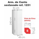 Ver imagem 5 de Guarda Roupa de Canto c/ Porta Inteira 1331 Ilan Carvalho Claro