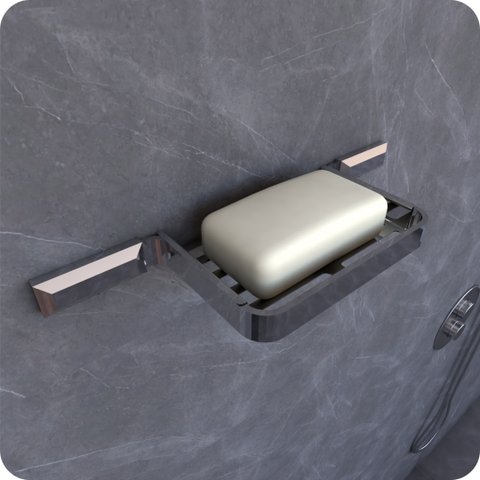 Saboneteira De Parede Para Banheiro Cromado Empire