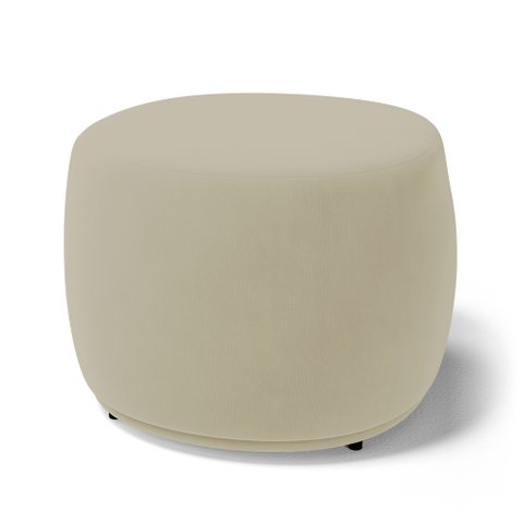 Puff Decorativo Living Aisha Orgânico Veludo Bege - Desk Design